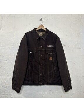 Vintage Carhartt Sherpa-Lined Trucker Jacket “Dark Brown” J233 DKB Men's X-Large